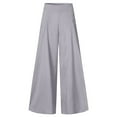 thumbnail image 4 of XuJwPNcy Women Wide Leg Dress Pants High Waist Stretchy Elegant Palazzo Pant Zipper Flowy Work Office Trousers, 4 of 7