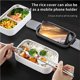 thumbnail image 2 of Ounissouiy Fiambrera calentada, contenedor de almuerzo aislado de acero inoxidable, caja térmica Bento a prueba de fugas, calentador de comida con asa, Mostrada tipo 3 Ounissouiy HA026322-03, 2 of 6