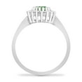thumbnail image 2 of 9ct White Gold Jewelco London Diamond Emerald Classic Royal Cluster Ring 11mm, 2 of 5