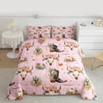thumbnail image 3 of Feelyou Kawaii Pink Cowgirl Bedding Comforter Set, Tribal Western Cowboy Twin Comforter Sets, Flower Skeleton Skull Reversible Bedding Set, Ultra Soft Bedroom Decor, 2pcs, 3 of 9