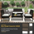 Patio Furniture Sets Clearance, 4 Piece Wicker Patio Set with Wicker