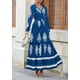 thumbnail image 4 of Vestido de invitada a la boda PRETTYGARDEN maxi floral con cuello en V para mujer, 4 of 8