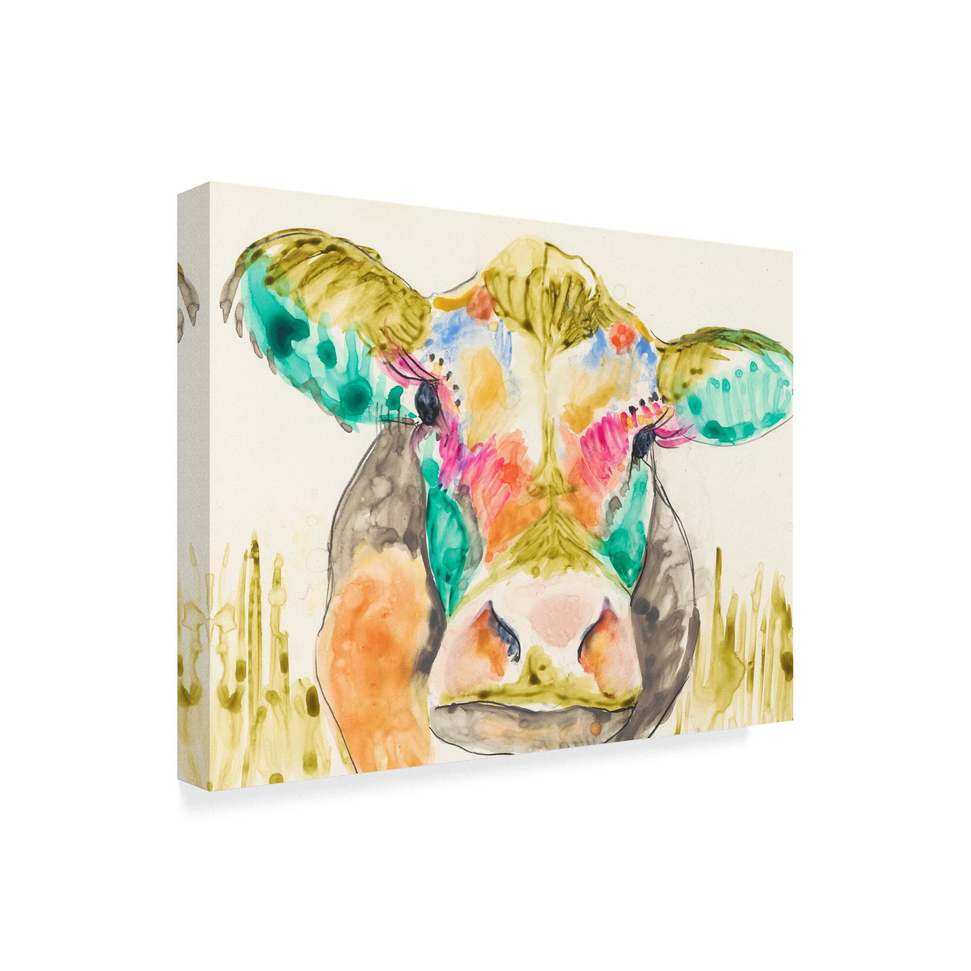 Trademark Fine Art 'Hifi Cow I' Canvas Art by Jennifer Goldberger