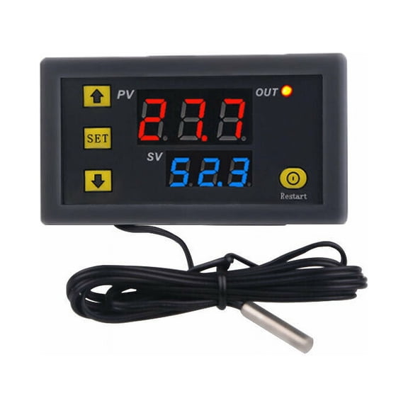 High Precision Digital Temperature Thermostat Controller Red Blue W3230 AC 110V