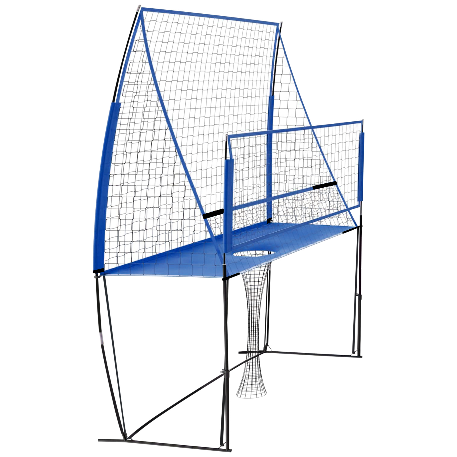 ToppiJoy 8*11ft Volleyball Training Equipment Net, Volleyball Spike Trainer for Indoor and Outdoor, 4 Adjustable Heights & Portable Carry Bag for Team and Solo Training(Blue)