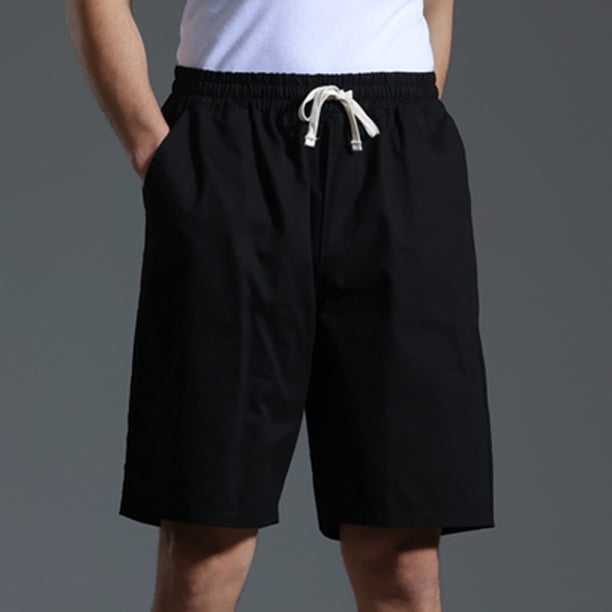pstuiky Pantalones cortos cargo para hombre, Pantalones cortos casuales de algodón con cordón y cintura elástica para hombre Pantalones cortos de golf