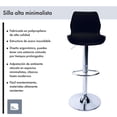 thumbnail image 2 of Banco Alto Silla Para Bar Barra Cocina Ajustable Respaldo negro, 2 of 8