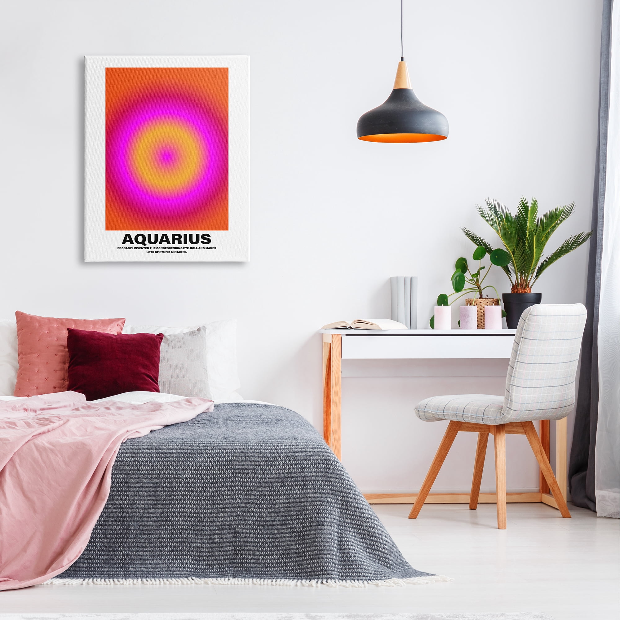 Stupell Industries Funny Aquarius Astrology Abstract Painting Gallery Wrapped Canvas Art Print Wall Art, 30 x 40