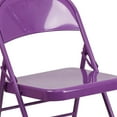 thumbnail image 3 of Flash Furniture HERCULES COLORBURST Series Impulsive Purple Triple Braced & Double Hinged Metal Folding Chair, 3 of 12