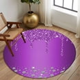 thumbnail image 2 of Round Rugs 5Ft, Modern Purple Round Area Rug Washable Indoor Throw Carpet, Abstract Diamond Luxury Gradient Soft Non Slip Circle Rug for Cabinet Bathroom Home Decor Aesthetic, 2 of 8