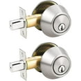 thumbnail image 1 of (2 Pack) Keyed Alike Single Cylinder Deadbolts Brushed Nickel (Combo Packs),, 1 of 5
