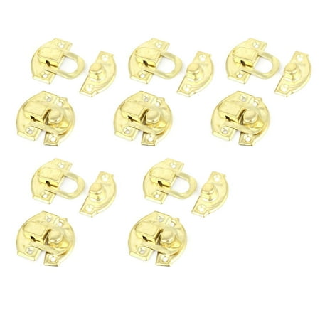 Antique Brass Ornate Hinges - 26mm Length Antique Wood Box Latch Hook Hinge Brass Tone 10pcs w Screws