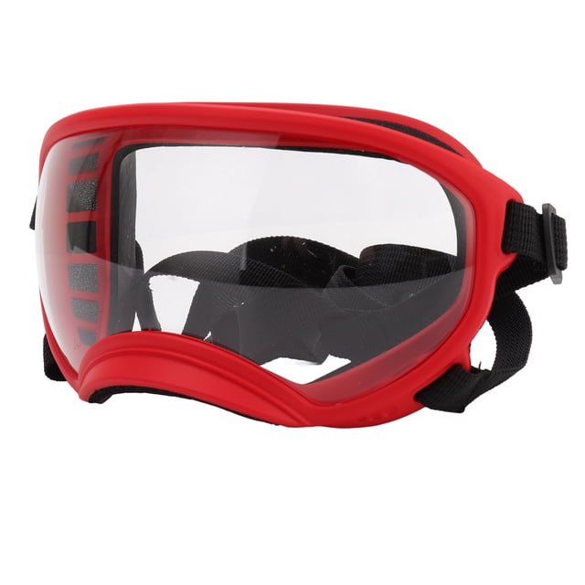 Lunettes de Chien, Résistant à la Poussière PC Coupe-Vent Grands Masques de Chien pour Cadre Noir de Neige Jour et Lunettes Grises, Cadre Rouge et Lunettes Rouges, Cadre Rouge et Lunettes Transparentes, Cadre Rouge et