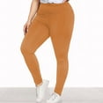 thumbnail image 2 of Plus Size Women's Yoga Pants - High Waist Hip Lifting Workout Leggings (XL-5XL, 18 Colors) | Yubnlvae (Orange | 3XL), 2 of 6