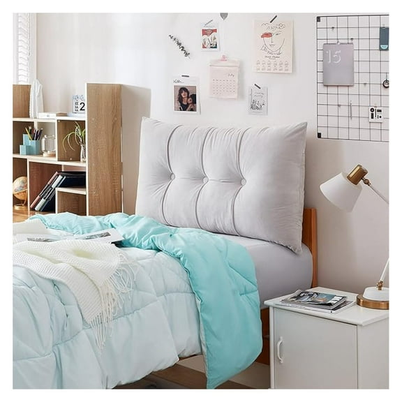 Tufted Headboard - Light Gray - Twin/Twin XL - Plush Bedroom & Dorm Decor