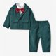 thumbnail image 2 of Gibobby Conjunto de 3 piezas de leggings para bebés y Niñass Conjunto de traje para niños pequeños, chaquetas casuales de moda, camisa de manga larga(Verde, 5-6 Años), 2 of 3
