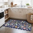thumbnail image 2 of 2x5 Washable Hallway Runner Rug: Stain Resistant Floral Scalloped Kitchen Rug Farmhouse Soft Carpet For Bathroom Bedroom Laudry Entryway Floor Mat With Non Slip Backing Cute Home Decor(2x5 Purple), 2 of 7