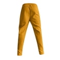 thumbnail image 4 of LWavelet Mens Houndstooth Pattern Pants Elastic Waist Slim Fit Casual Pants Orange L, 4 of 5