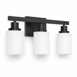 3-light Bathroom Light Fixtures Over Mirror 17in Black Vanity