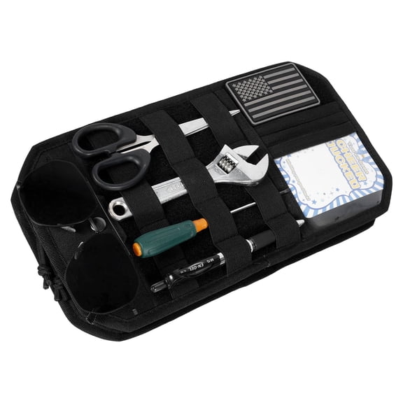 Car Sun Visor Organizer, Auto Document Holder & Sunglass Clip Multi-Pocket Storage Pouch with Zipper for Truck SUV