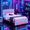 Pink, variant on 4 Ever Winner Full Size Upholstered Platform Bed Frame, Diamond Tufted Headboard and Footboard, Built-in LED Lights, No Box Spring Needed, Black