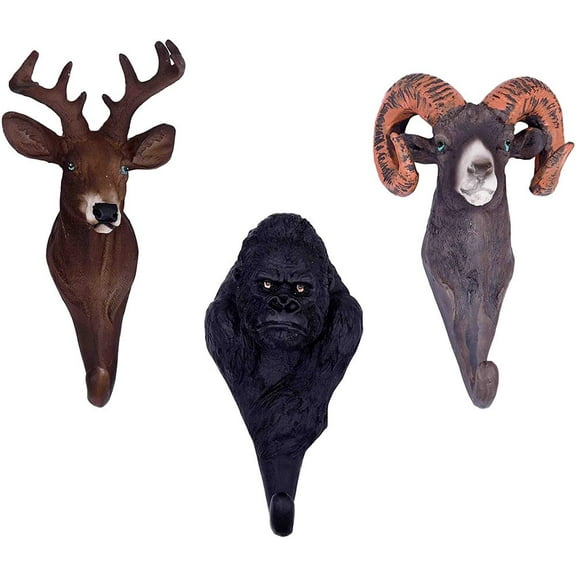 Retro Tech Theme Set of 3 Resin and Iron Wall Hooks QGM22680