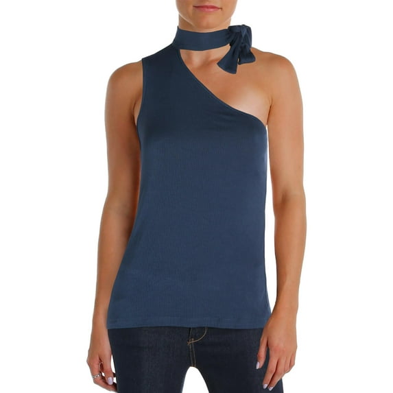 1.State Womens Ribbed One Shoulder Blouse