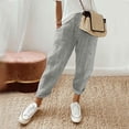 thumbnail image 1 of WILLBEST Pantalones Casuales para Mujer: Pantalones Holgados de Cintura Alta con Bolsillos y Cordones, con Diseño de Patchwork a Rayas, para Uso Diario y Relax. Mediana, 1 of 4