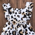 thumbnail image 2 of Infant Newborn Baby Girls Summer Sleeveless Leopard Ruffle Romper Bodysuit Clothes 0-18M, 2 of 5