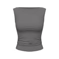 thumbnail image 6 of SHTXOZHI Womens Wide Strap Tank Tops Ruched Work Appropriate Tops Summer Trendy Neck Casual Sleeveless Tanks, 6 of 6