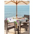thumbnail image 2 of Happy Easter Outdoor Tablecloth - 54x54 Inch Square Dining Table Cover, Spring Daisy Eggs Leaves Butterfly Colorful Plaid Waterproof Outdoor Table Cloth with Umbrella Hole & Zipper for Picnic/Patio, 2 of 7