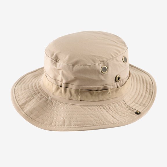Ticikt Men & Women's Bucket Hat, Round Brim Outdoor Sun Protection Hat with Snap Buttons,Khaki