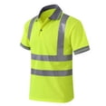 thumbnail image 2 of GOGO Polo Shirt Hi Vis Short Sleeve Safety Shirt with Reflective Strips-Yellow-S, 2 of 8