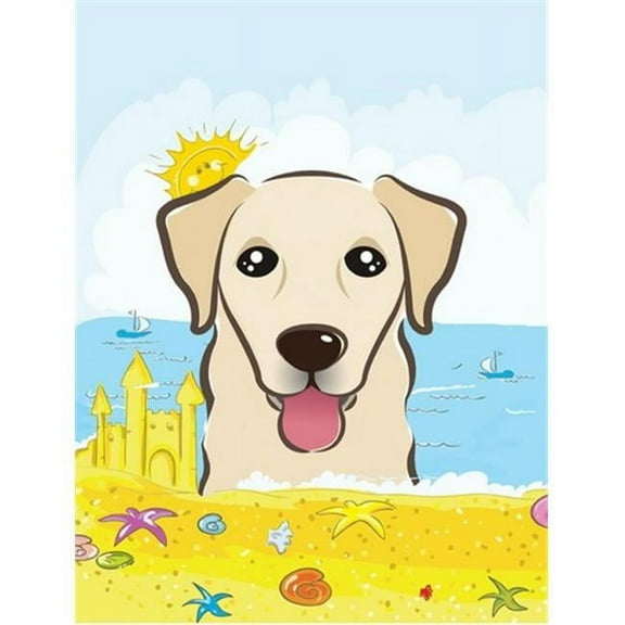 Caroline's Treasures BB2120CHF Golden Retriever Summer Beach Flag Canvas House Size , Large, multicolor