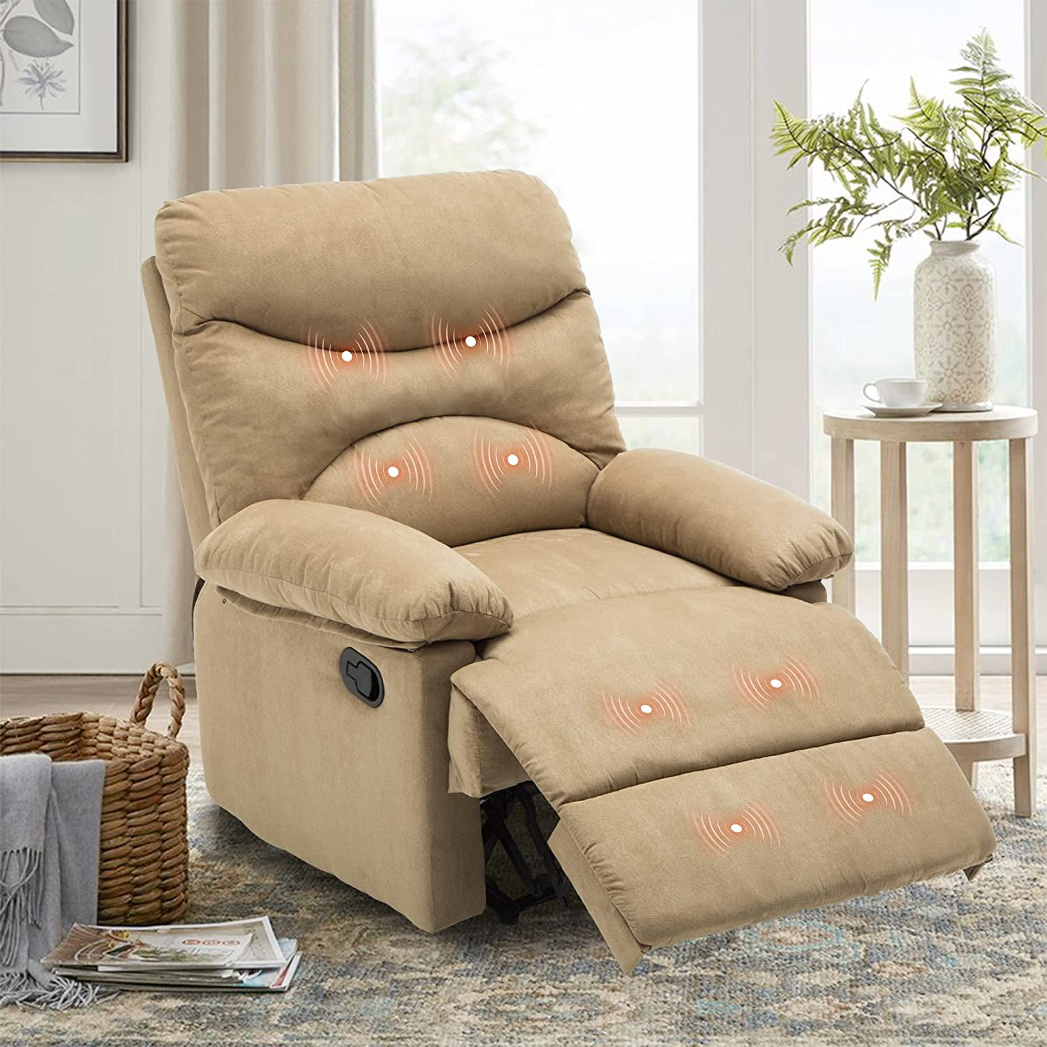 Recliner Chair for Living Room Massage Recliner with 8 Point Vibration