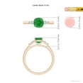thumbnail image 4 of ANGARA Natural Cushion Emerald Engagement Ring with Bar-Set Tapered Baguette Diamonds in 14K Rose Gold for Women (Size-6mm) | May Birthstone, Anniversary Jewelry Gift for Women | Natural Emerald Ring, 4 of 9