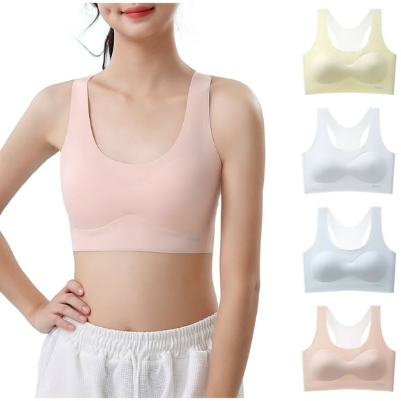 Zwiiyzr Girl Training Bras for Girls 9-15 Years Sports Comfortable Seamless Bra White