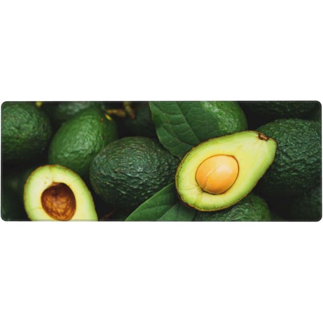 Fresh Avocados Pattern Large Gaming Mouse Pad 11.8x31.5 Inch NonSlip Rubber Base Mice Pads, Perfect for Gamers and Office Workers Alike, Add a Unique Touch to Your Setup