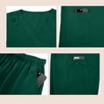 thumbnail image 5 of Minjewel Women's V-Neck Short Sleeve Nursing Top & Pants Scrub Set with Functional Pockets, Professional Scrubs for Women in Healthcare & Caregiving,Dark Green L, 5 of 6