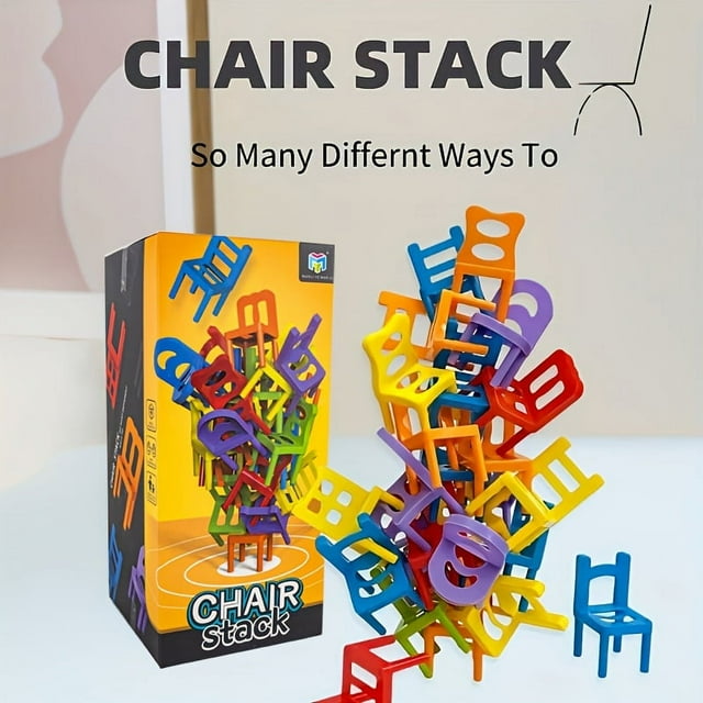 Height 2.36 Inch Stack Chair, Educational Toys, Building Blocks Stack Chair, Parent-child Gathering Interactive Toys, Multiple Chair Shapes Random, 24 Pieces, Christmas Gift