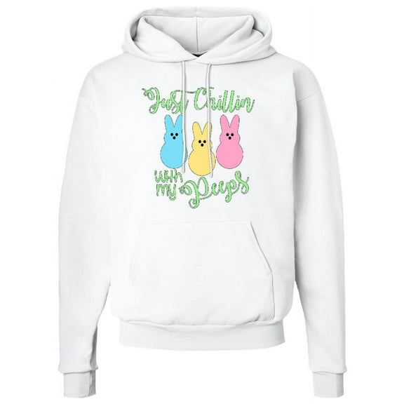 Inktastic Funny Easter Just Chillin' with My Peeps Adult Hoodie Sweatshirt