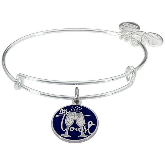LET'S TOAST Expandable Bracelet Shiny Silver NWTBC