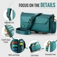 thumbnail image 6 of Compatible with Samsung Galaxy S25 Edge Wallet Case, 10 Card Slots & 1 Zipper Coin Pocket & 1 Cash Slot & 1 Cash Pocket & Lanyard & Crossbody Strap & Kickstand & RFID Blocking Phone Case, Green, 6 of 8