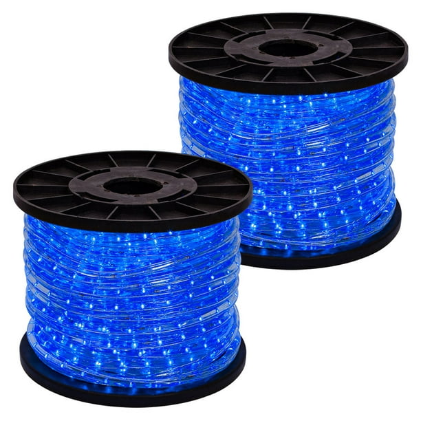 300ft Blue 2 Wire Led Rope Light Home Outdoor Christmas Party Lighting