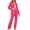 Hot Pink, variant on qolati Women's Two Piece Outfits 2024 Fall Striped Print Long Sleeve Blazer Jacket and Dress Suits Pants Pockets Business Casual Work Sets