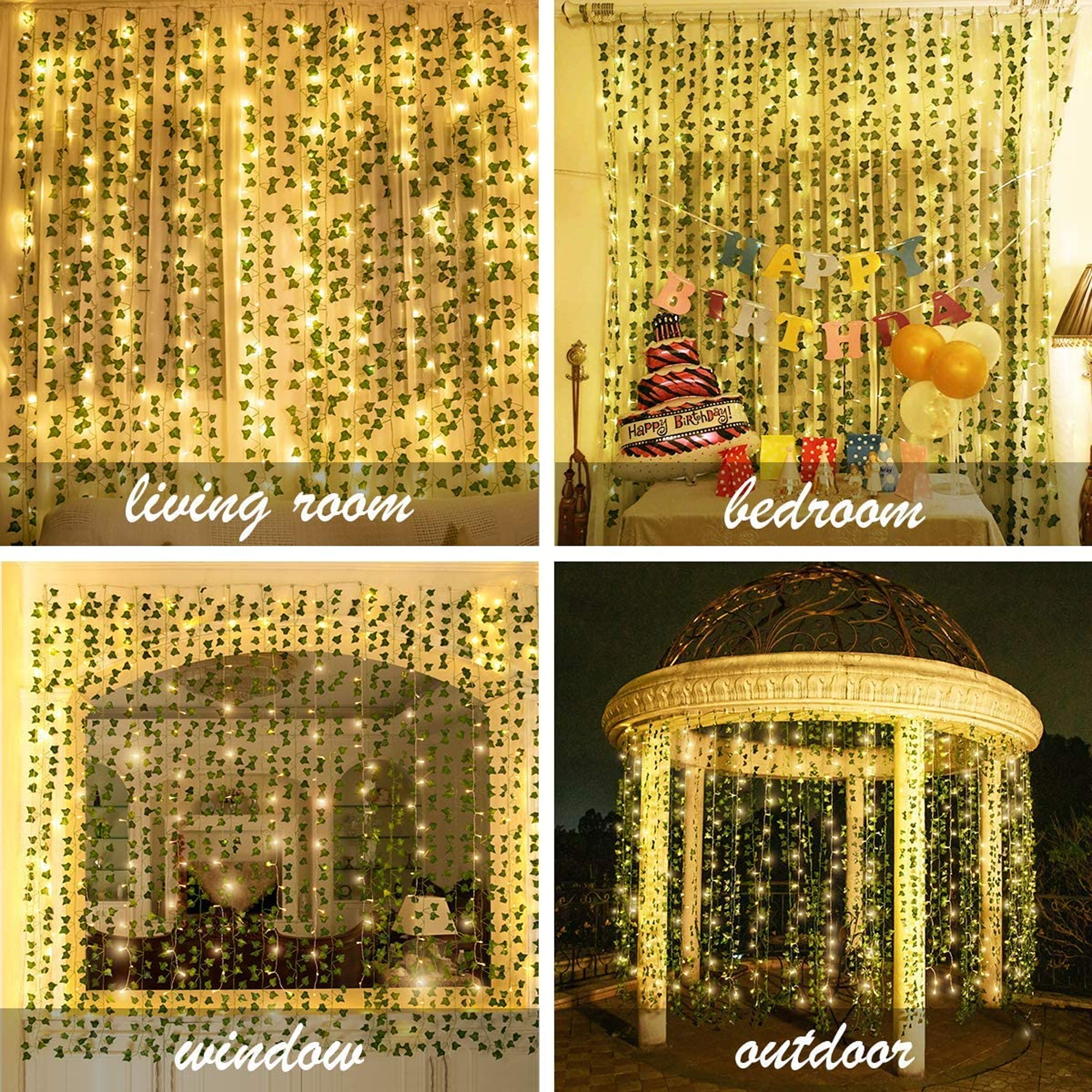 84Ft Artificial Ivy Garland LED Curtain Lights – JACKYLED
