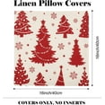 thumbnail image 3 of Christmas Pillow Covers 16x16 Set of 4 Red Throw Pillowcase Christmas Decorations Snowflake Farmhouse Linen Cushion Pillow Case for Home Decor Holiday Decorative, 3 of 4