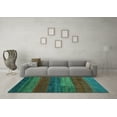 thumbnail image 3 of Ahgly Company Indoor Rectangle Abstract Turquoise Blue Contemporary Area Rugs, 3' x 5', 3 of 4