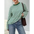 thumbnail image 3 of WIHOLL Long Sleeve Shirts for Women Plus Size Crewneck Sweatshirts Fashion Striped Pullovers Casual Loose Fit Fall Spring Tunic Tops, 3 of 9