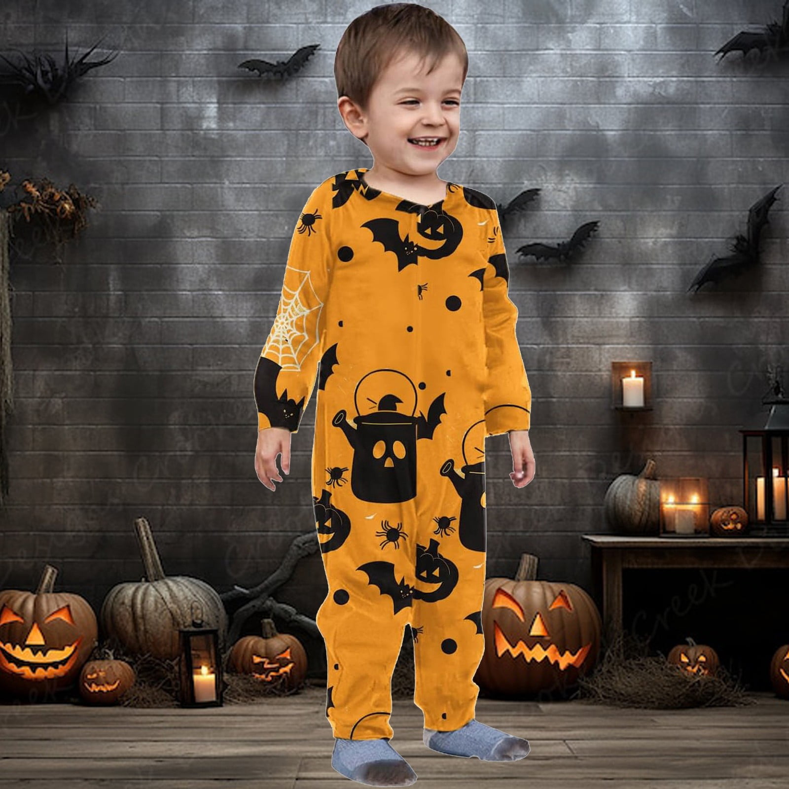 Costume Halloween Bébé Citrouille - Grenouillère Polaire Manches Longues + Pantalon Rayé - Pour Nouveau-né 0-24 Mois - Fille Et Garçon